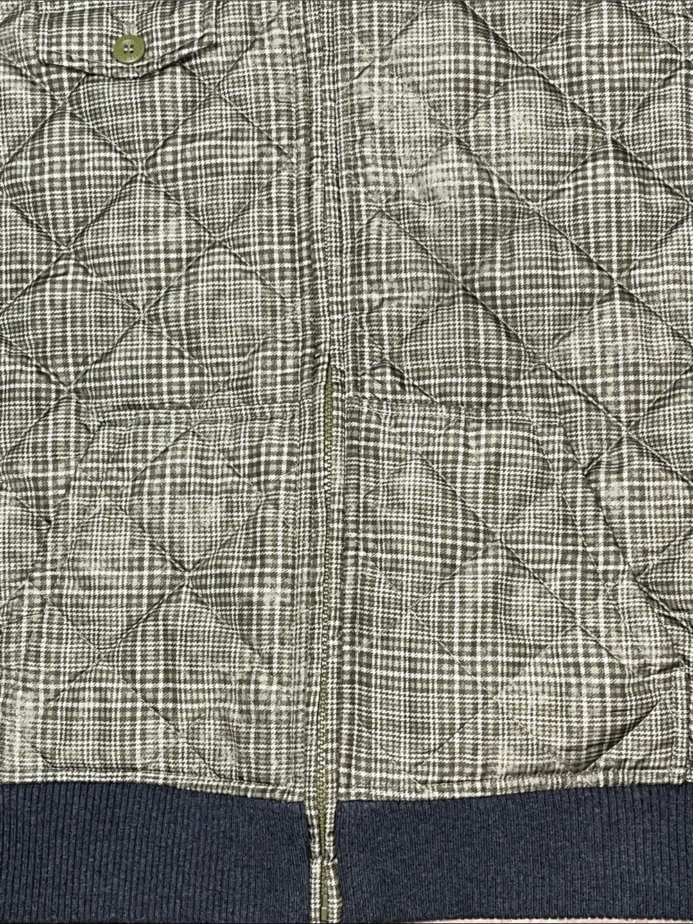 Ruff Hewn Olive Plaid Quilted Vest with Dark Gray Hood - Picture 3 of 11